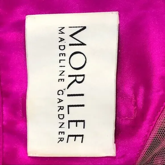 Mori Lee Fuchsia Embellished 2 Piece Prom Dress Size 10 Halter Gown - Picture 12 of 16